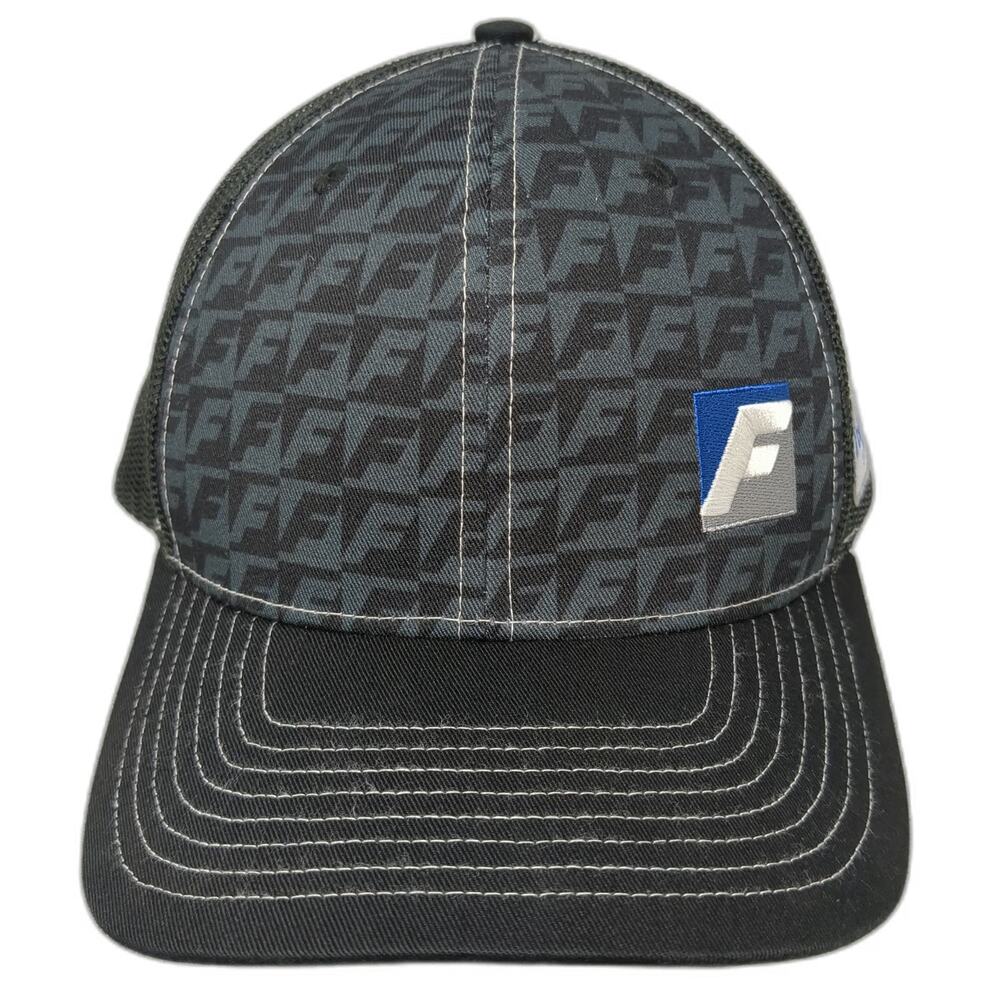 Farwest Baseball Cap Black One Size Snapback Mesh Hat Logo Pattern Patch Stitch
